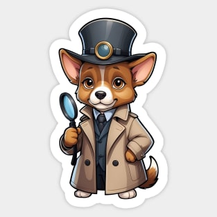 Cute Detective Dog Sticker